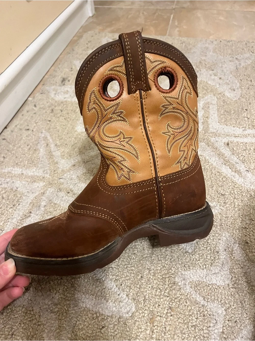 Durango Kids Brown Tan Western Pull-On Boots